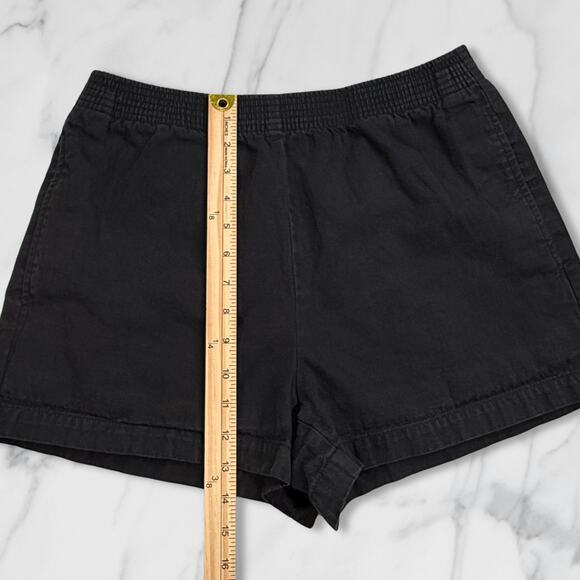 Aritzia Wilfred Free Black Cotton Linen Elastic Waist Shorts Black Size Medium - Picture 7 of 9
